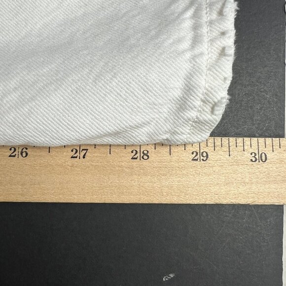 AGOLDE Jean Women 30x29* 90s Mid Rise Loose White Distressed Cotton Denim Tag 27 - Picture 12 of 16